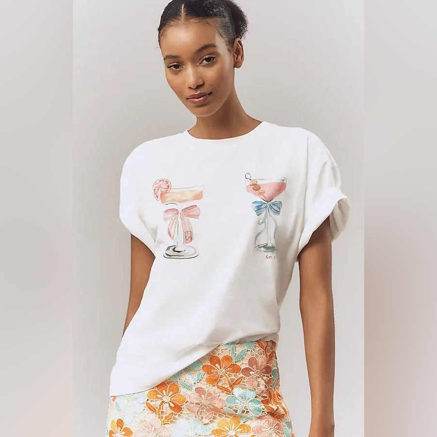 Anthropologie En Saison Mia Oversized Graphic Tee
